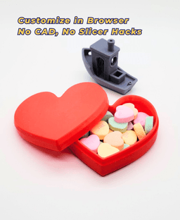 Customizable Minimalist Heart Shaped Box 3d model