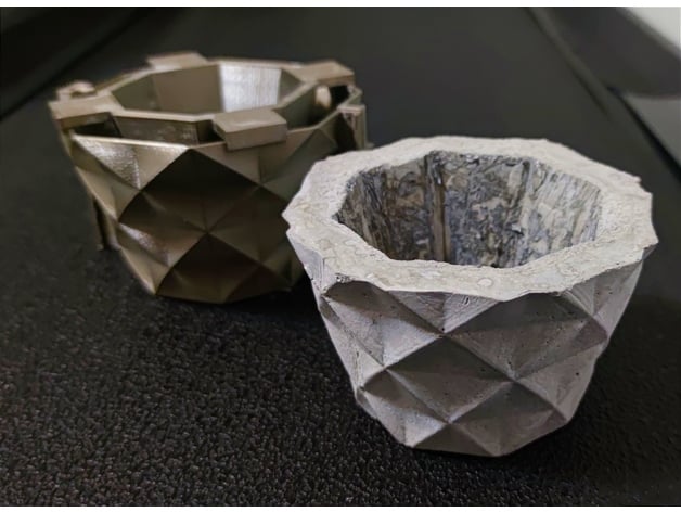 Mold for a geometric pot 3d model