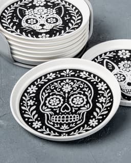 Ornamental Skull Stackable Coasters 3d model