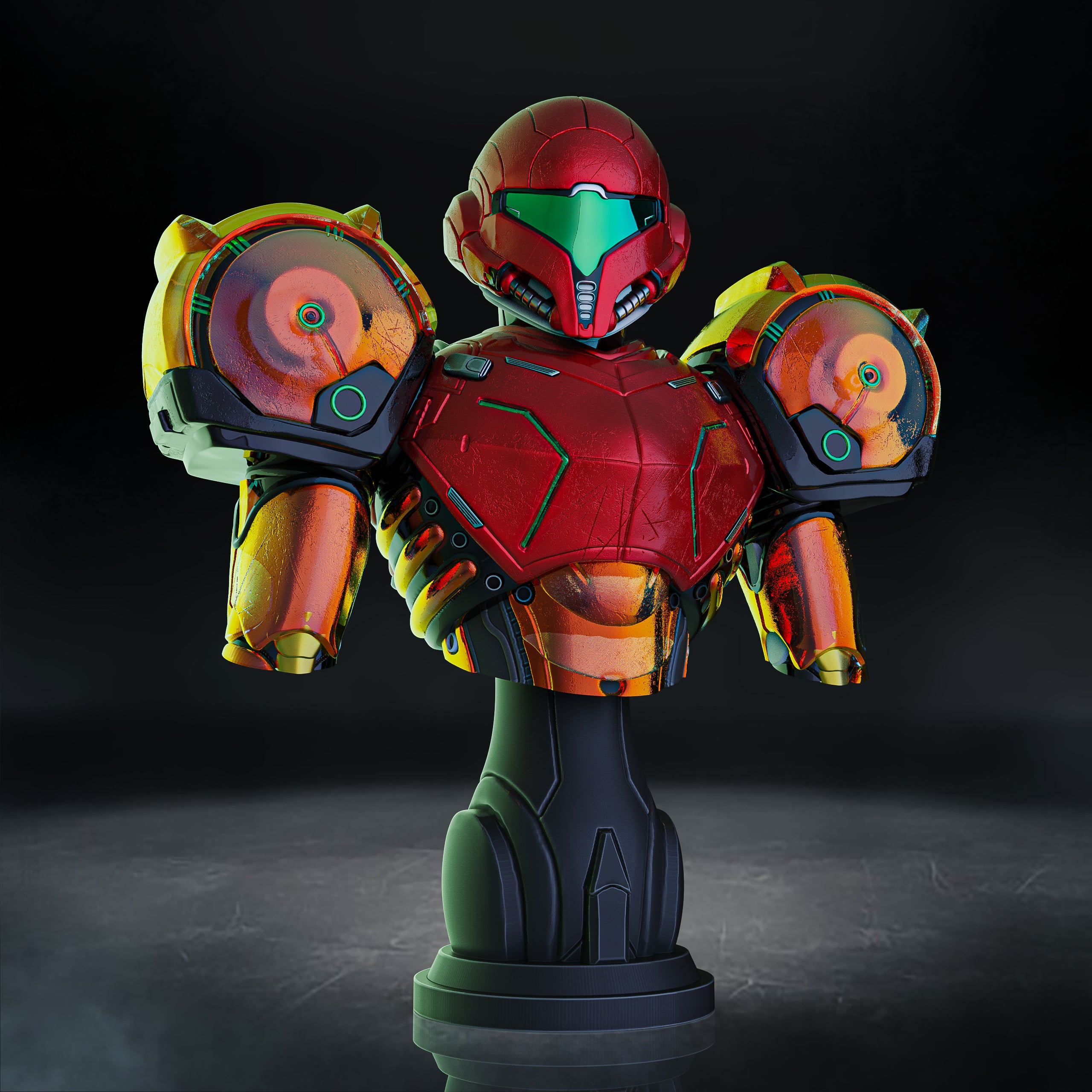 Samus Aran bust - (Pre-Supported) 3d model