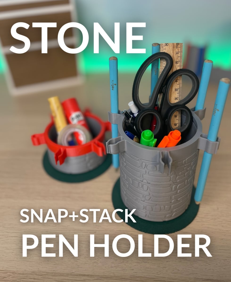 Customizable stacking organizer with snap holders Textured 3d model