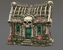 Gothic Bone House STL File for 3D Print 3d model
