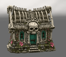 Gothic Bone House STL File for 3D Print 3d model