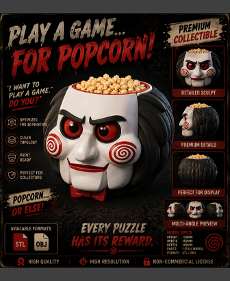 Billy The Puppet Popcorn Bucket 3d model
