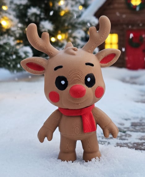 Mini Flexi Reindeer + Fridge magnet and keychain 3d model