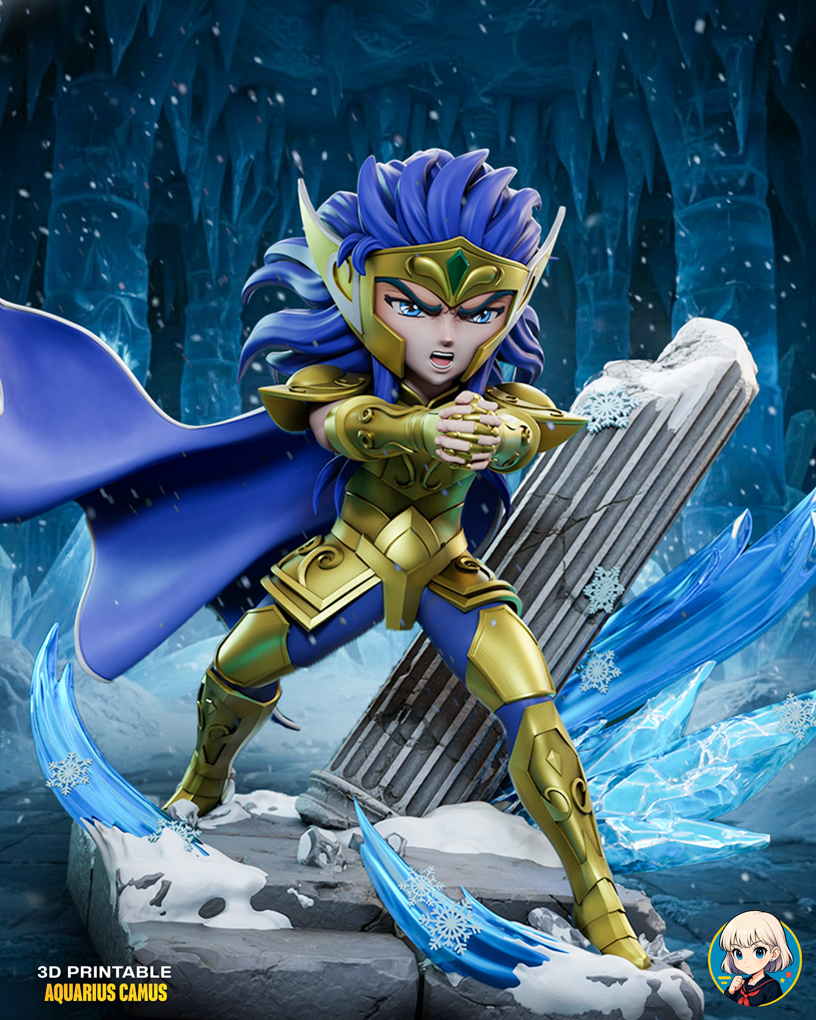 Saint Seiya Camus Chibi - Premium Collectible 3d model