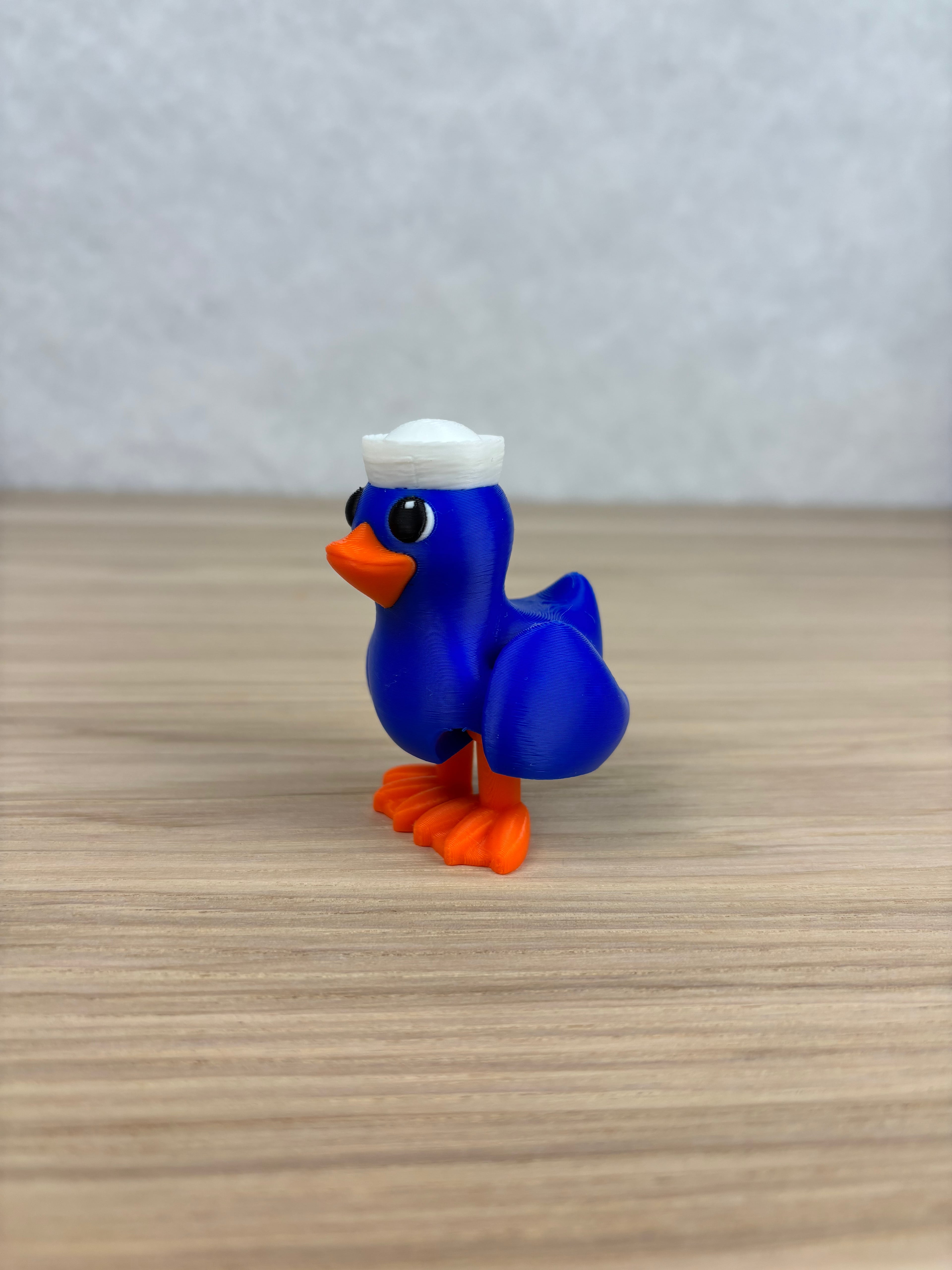 Sit or Stand Duck with Sailor Hat 3d model