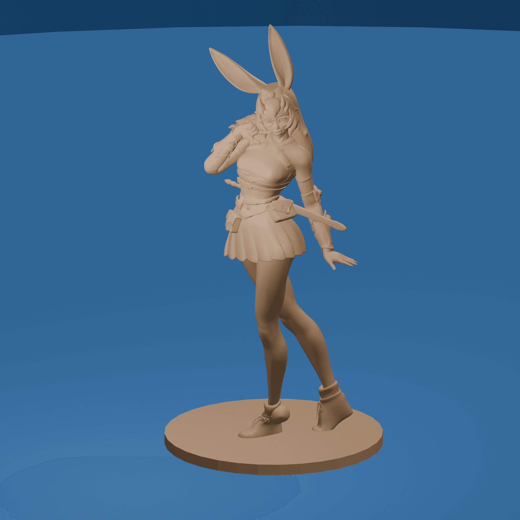 Cute Woman Rogue Wearing Rabbit Ears v2.0 3d model