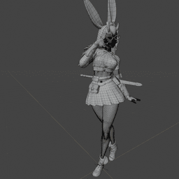 Cute Woman Rogue Wearing Rabbit Ears v2.0 3d model