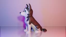 Siberian Husky - By Colors 3d model