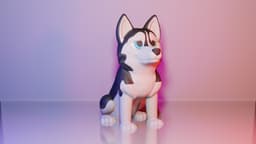 Siberian Husky - By Colors 3d model