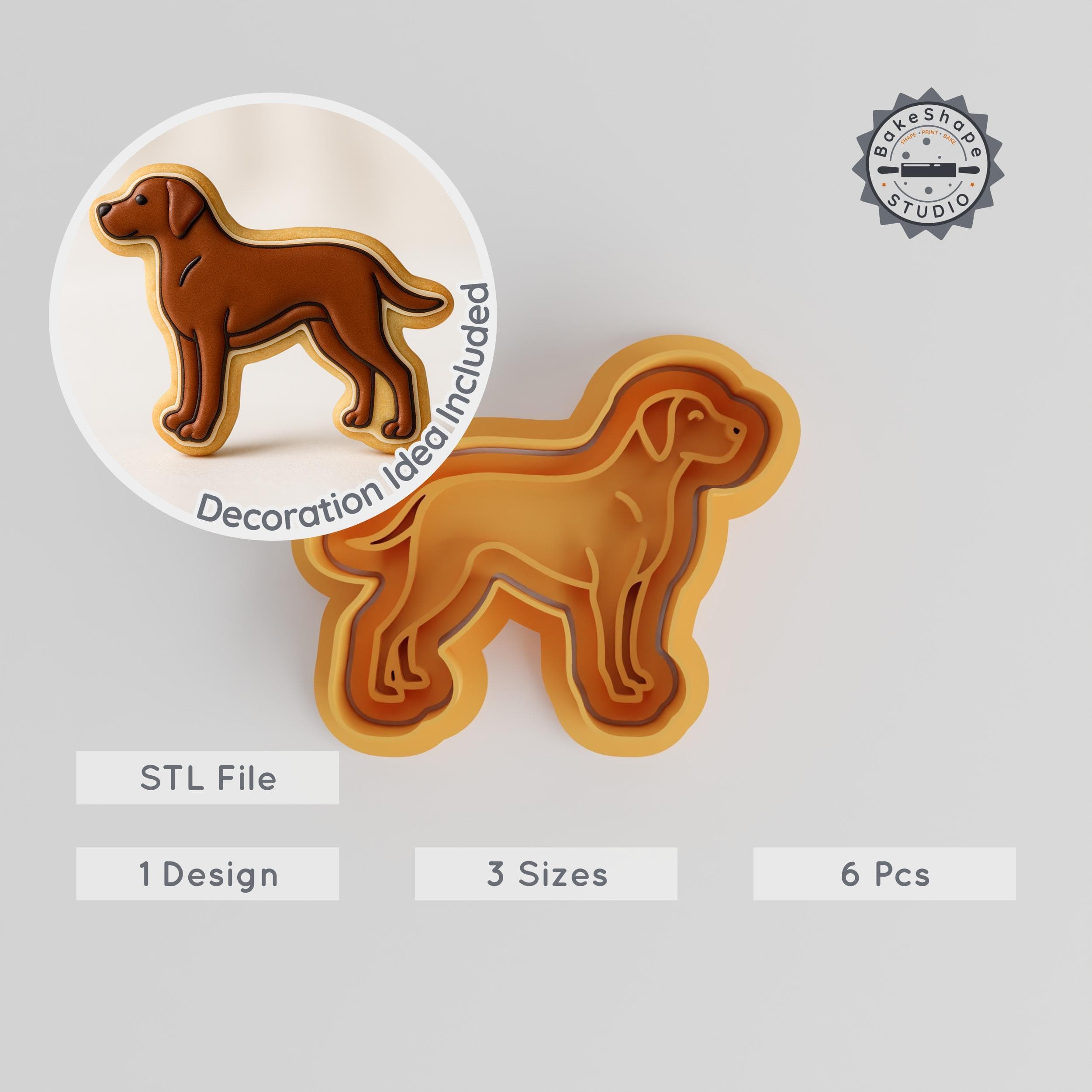 Rhodesian Ridgeback Shape Cutter & Stamp, Dog Cookie & Fondant Decor Set, S/M/L Sizes, 6 Piece Animal Baking Kit PRODUCT_270 3d model