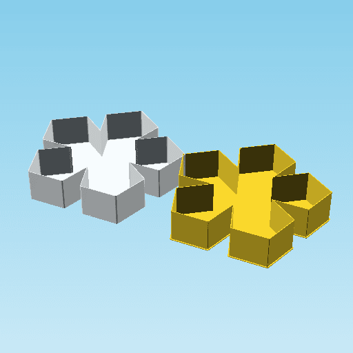 PentaCuts, nestable box (v2) 3d model