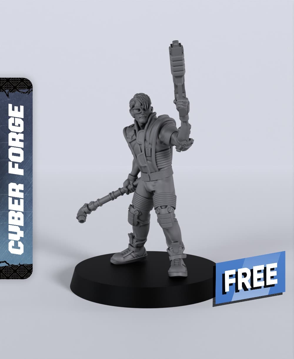 Matt the Hacker - With Free Cyberpunk Dragon - Sci-Fi Gift Ideas for RPG and Wargamers 3d model
