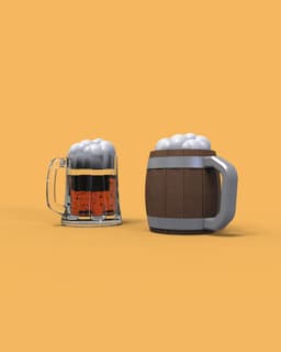 Beer Mug Fidget Clickers - keychain 3d model