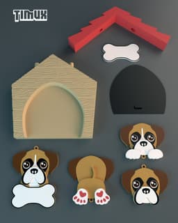 BOXER KEYCHAIN SET 3d model