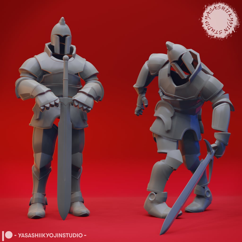 Animated Armour - Tabletop Miniature (Pre-Supported) 3d model