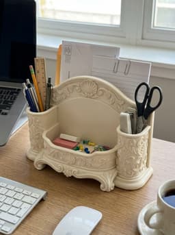 Baroque Rococo Desk Organizer & Letter Holder 3d model