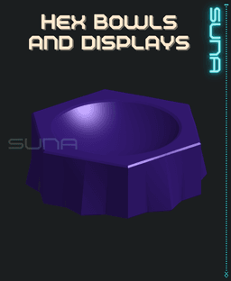 Hex Bowl & Display Set 3d model