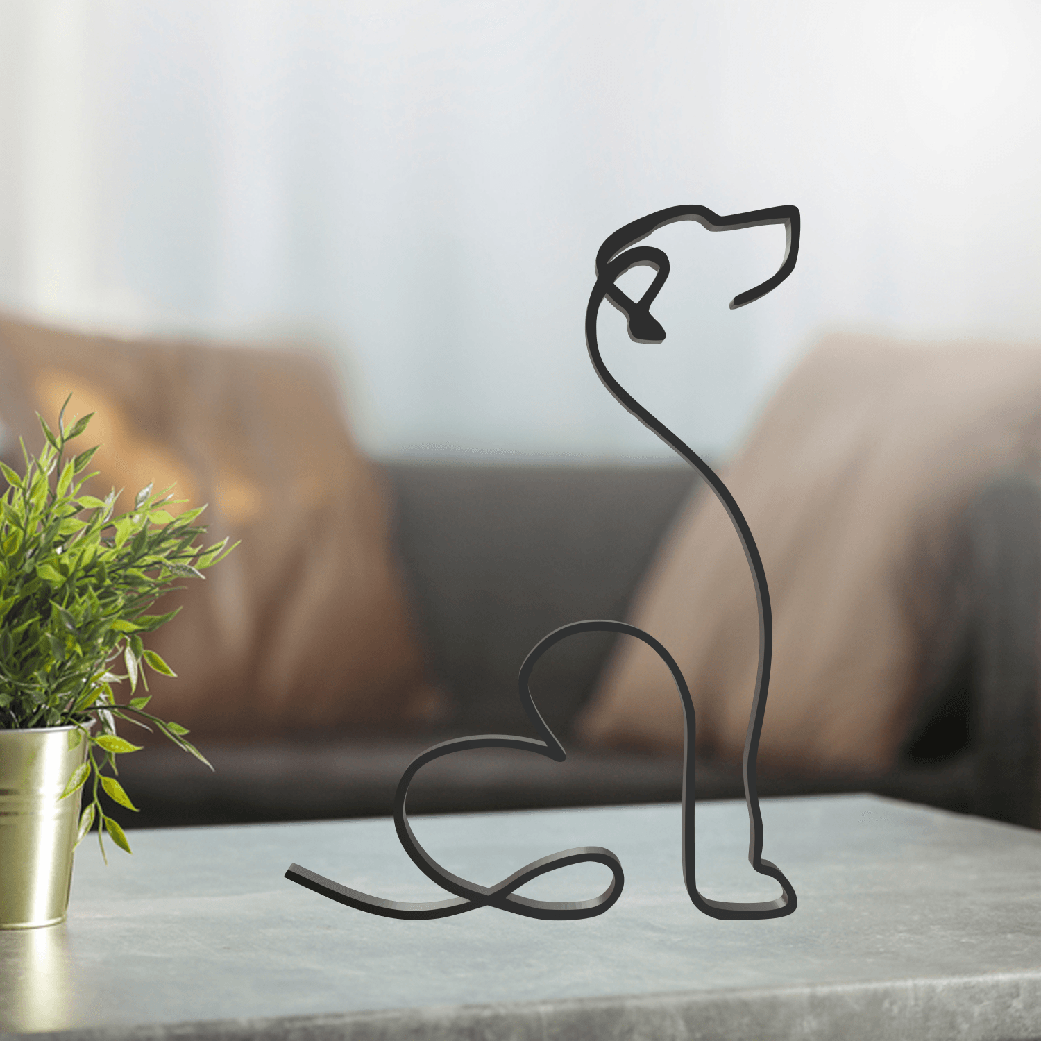 Dog Line Art, Modern, Minimalist 3d model