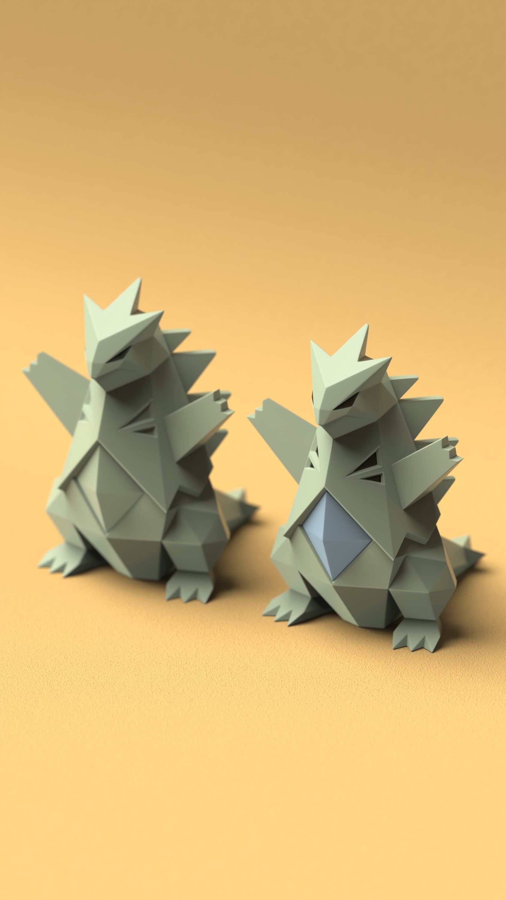 Low-poly Tyranitar 3d model