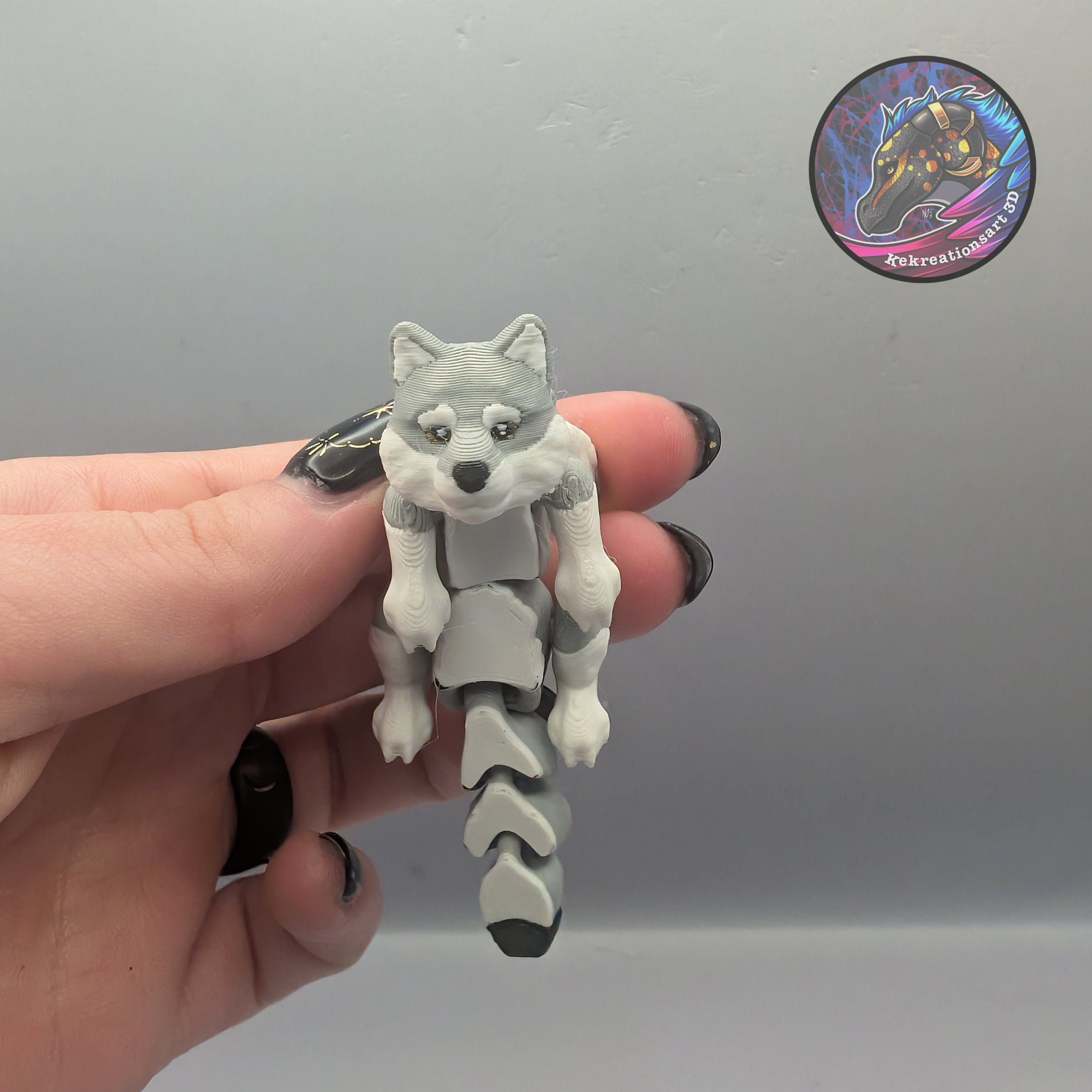 flexi scruffed wolf 3d model