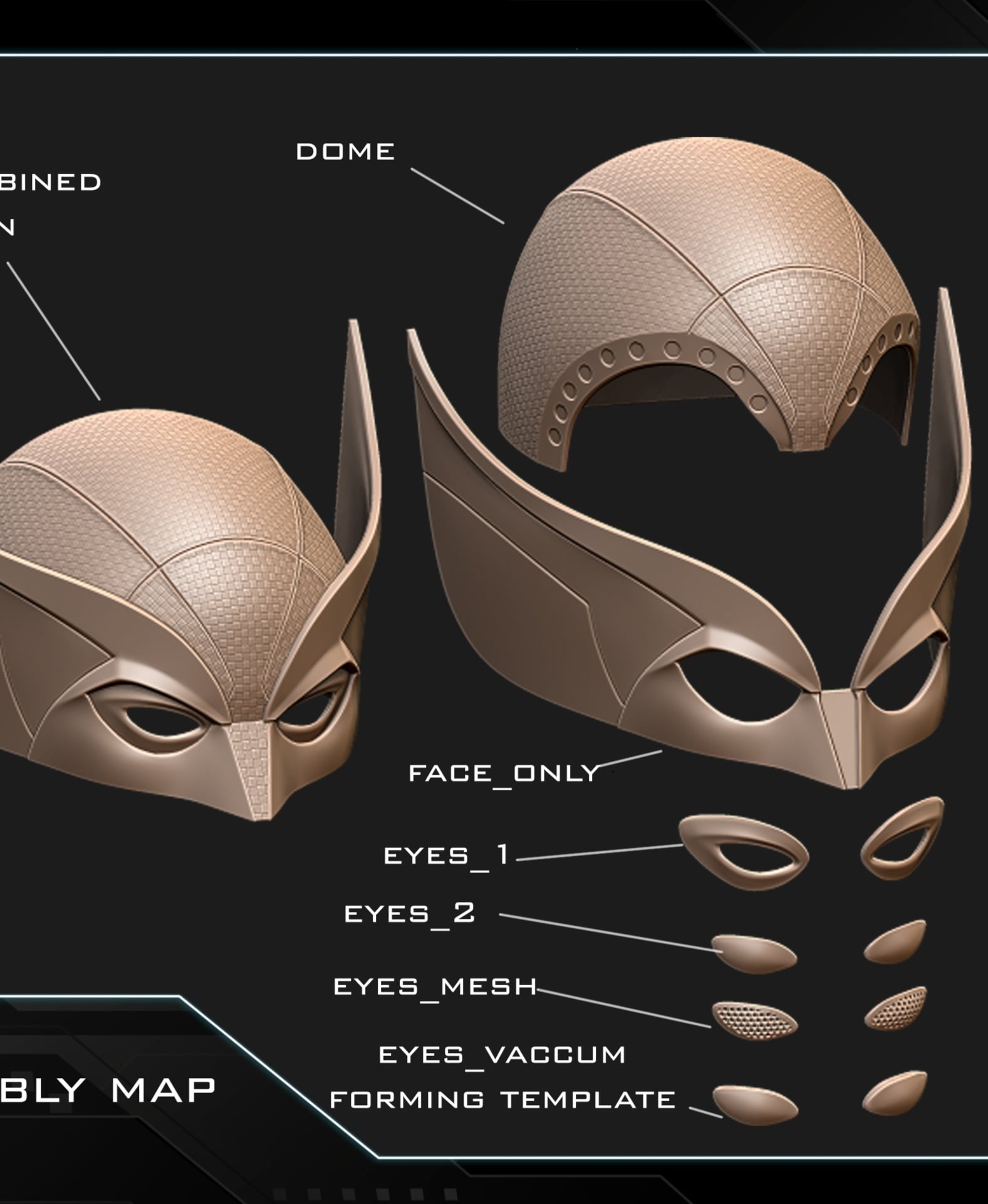 Wolverine cowl 3d model
