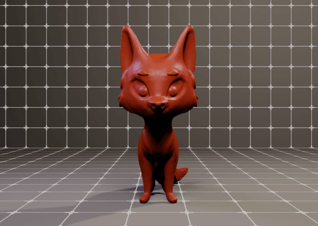 Cute Cartoon fox 3d model