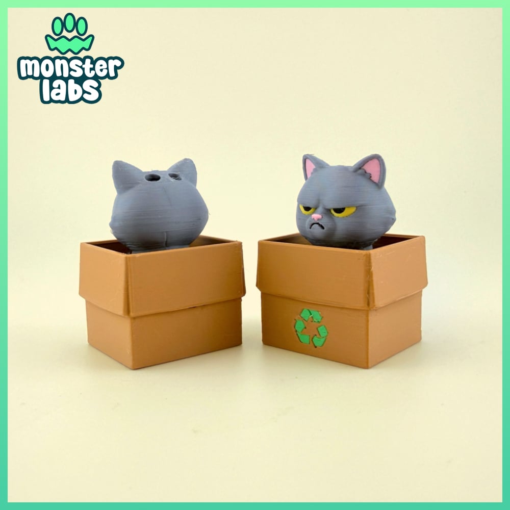 Box Cats Fidget Clicker Keychain Bundle 3d model