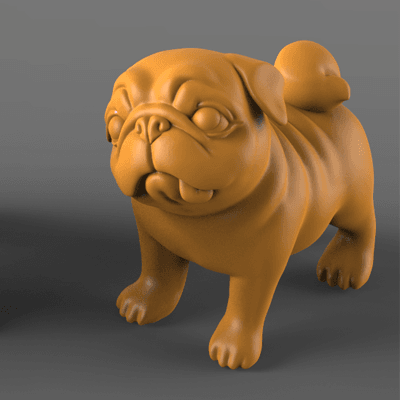 Question Pug 3d model
