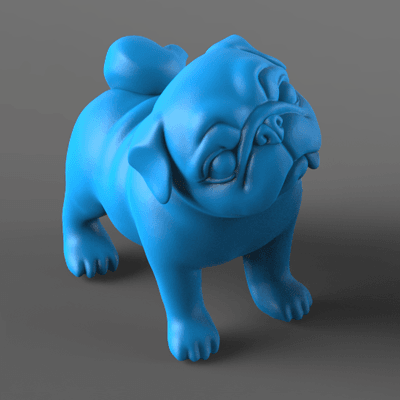Question Pug 3d model