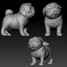 Question Pug 3d model