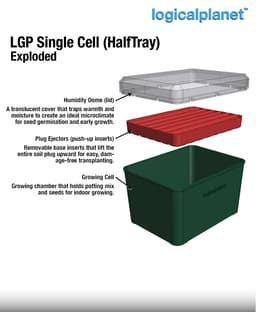 LGP Single Cell HalfTray — Modular Grow Cell for the Logical Grow Platform 3d model