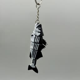 Flexy Striped Bass Fish Keychain - Articulating Striped Bass Fish 3d model