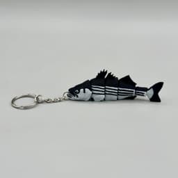 Flexy Striped Bass Fish Keychain - Articulating Striped Bass Fish 3d model