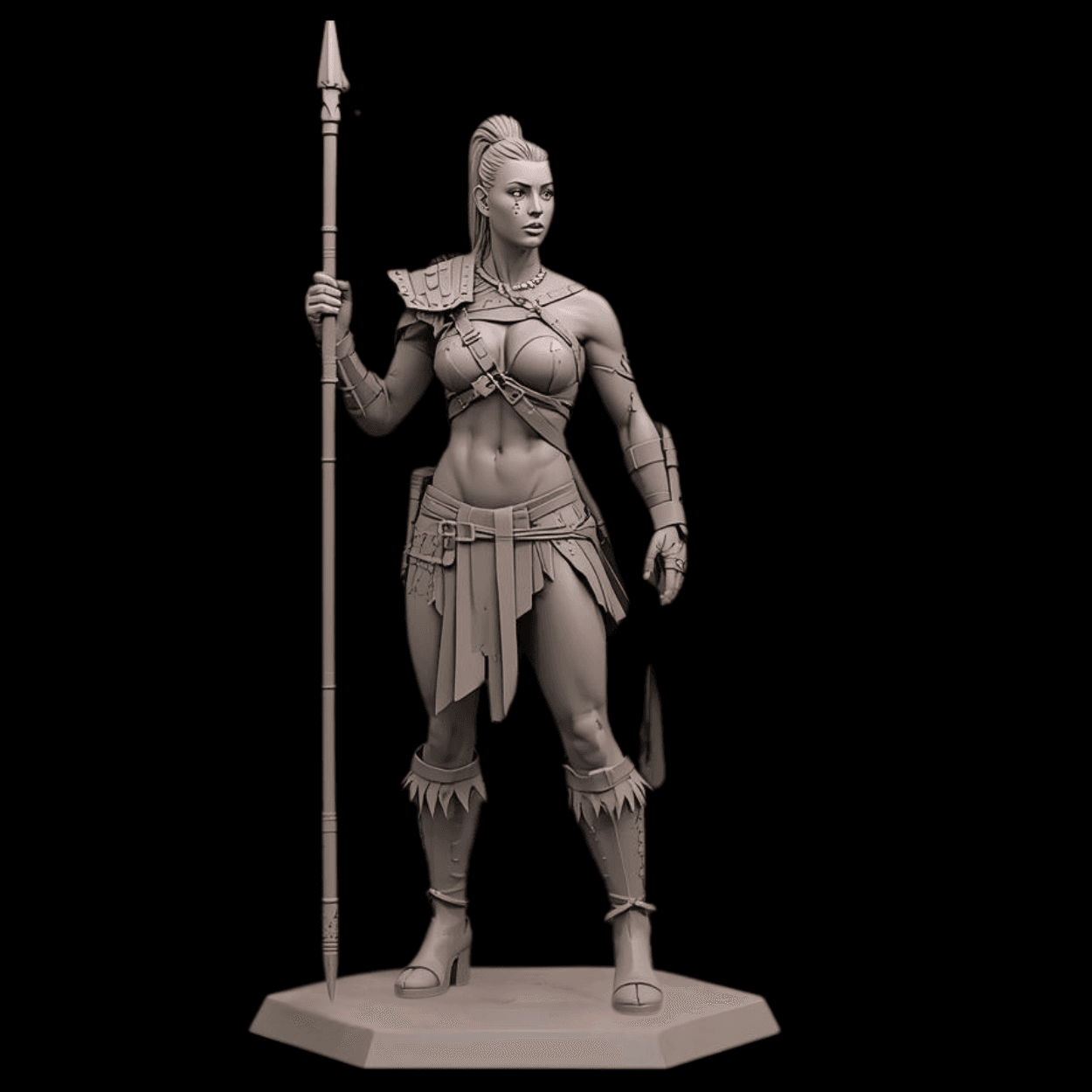 Amazon Warrior Fantasy Miniature – Workshop3D 3d model
