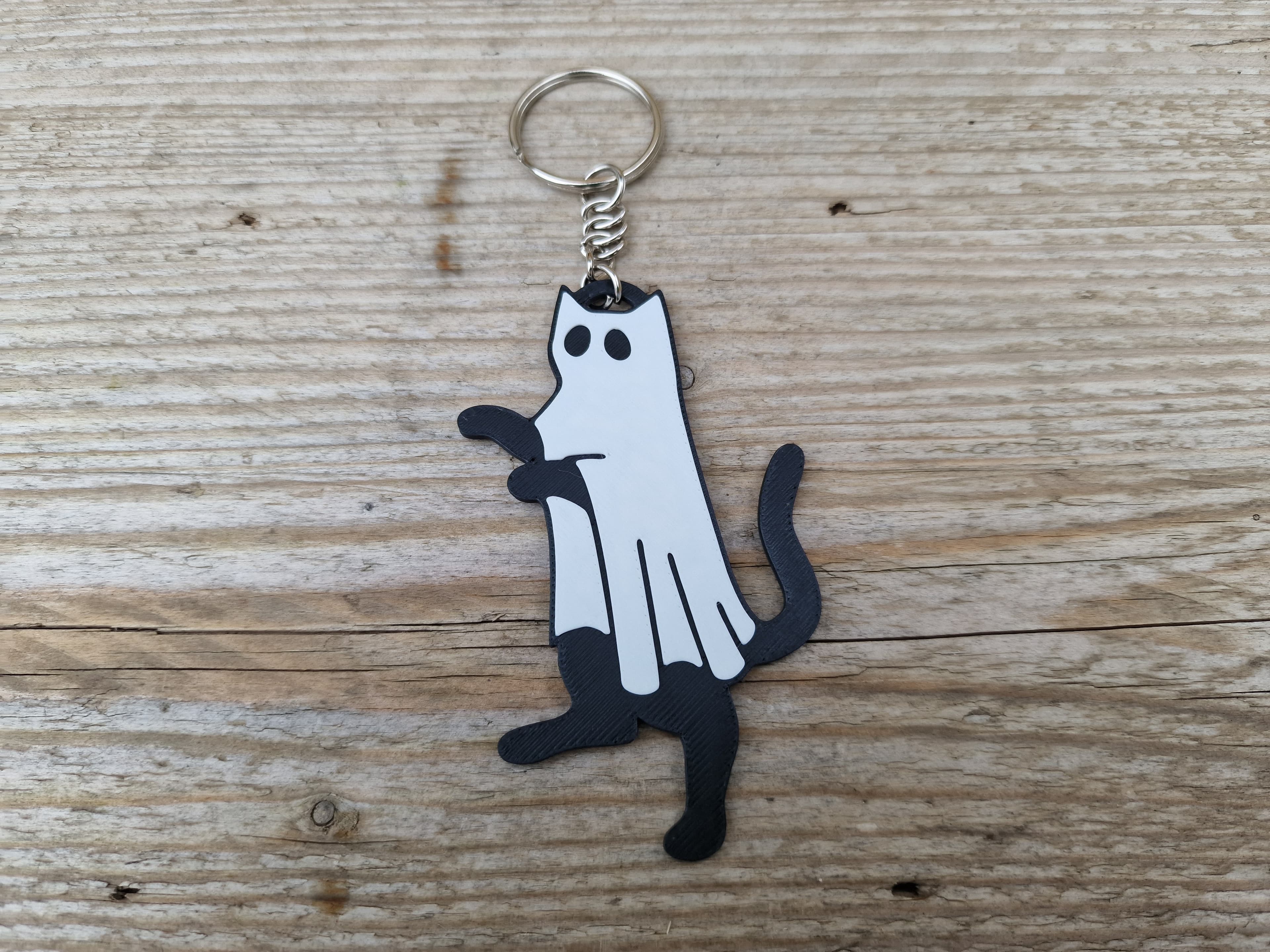 Cat Sheet Ghost 3 - Keyring - Single Extruder 3d model