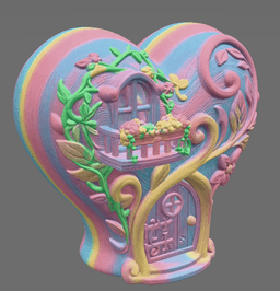 Fantasy Heart Fairy House - STL File 3D Printable 3d model