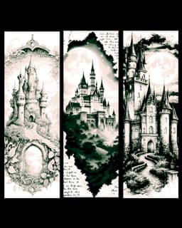 High Fantasy Depictions of multi-spired castles - Set of bookmars 3d model