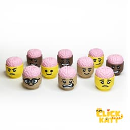 Lego Head Brain - Clicker Fidget Toy Keychain 3d model