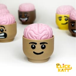 Lego Head Brain - Clicker Fidget Toy Keychain 3d model