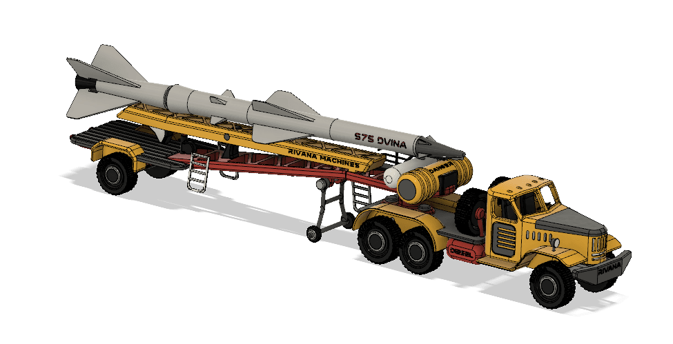 Yellow ZIL SAM Transport Truck 3d model