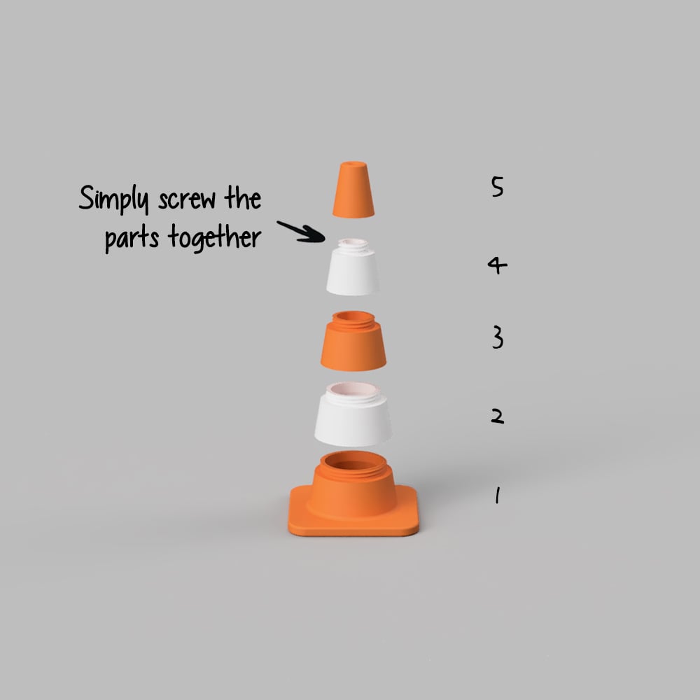 Modular Traffic / Construction Cone (Tabletop Miniatures) 3d model