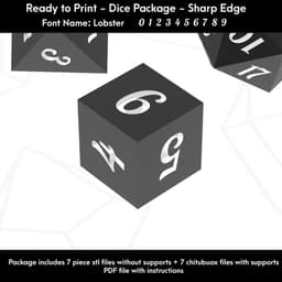 7 Piece Dice Masters Set (Lobster Font) 3d model