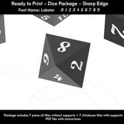 7 Piece Dice Masters Set (Lobster Font) 3d model