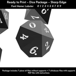 7 Piece Dice Masters Set (Lobster Font) 3d model