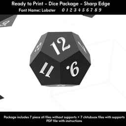 7 Piece Dice Masters Set (Lobster Font) 3d model