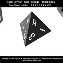 7 Piece Dice Masters Set (Lobster Font) 3d model