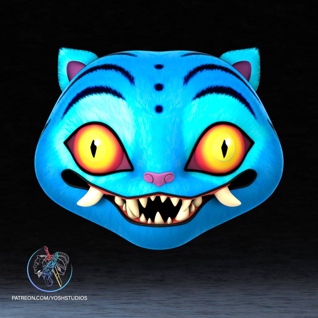 Blue Tiger Mask 3D Printer STL File 3d model