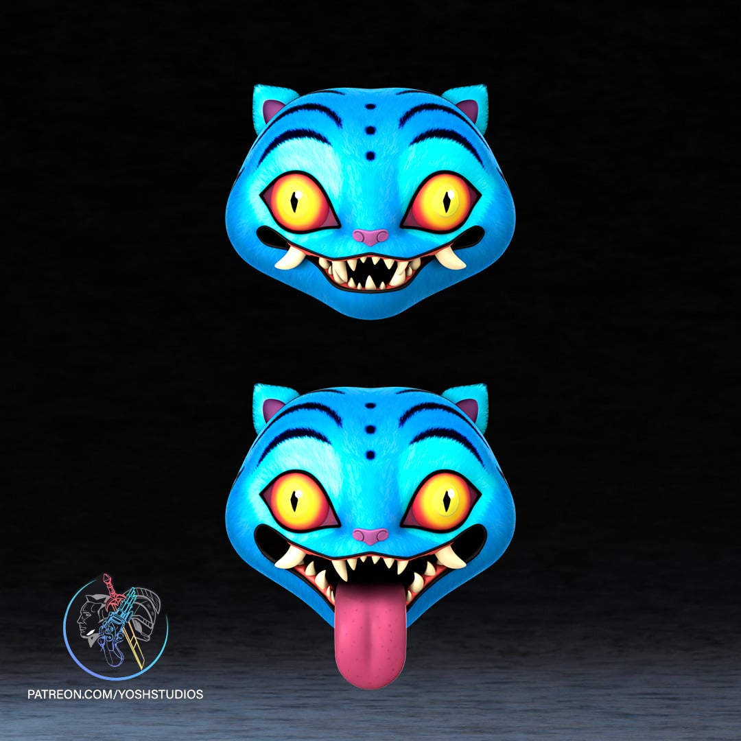 Blue Tiger Mask 3D Printer STL File 3d model